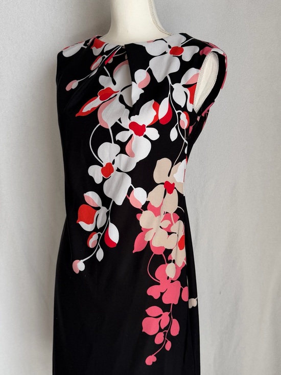 New York & Company Dresses & Skirts - New York & Company Black Midi Dress with Pink, Red & Cream Floral